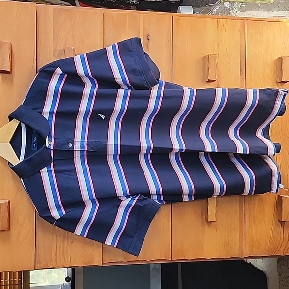NWOT Nautica: Classic Fit Striped Deck Polo, Navy/Blue/Pink/White, XXL - Picture 1 of 7